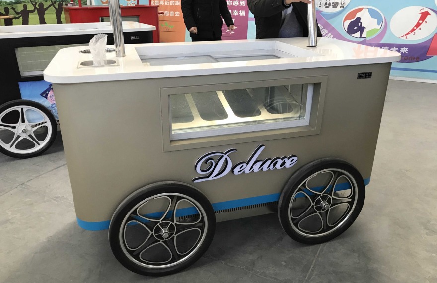 mobile ice cream cart with custom logo